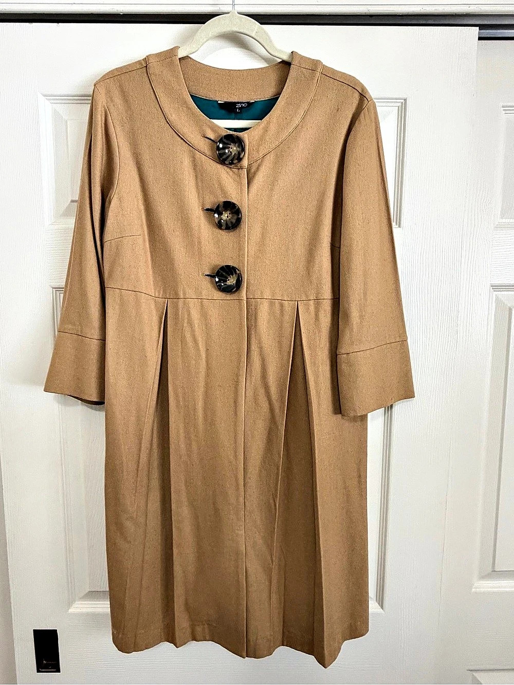 Camel Tan Pleated Coat